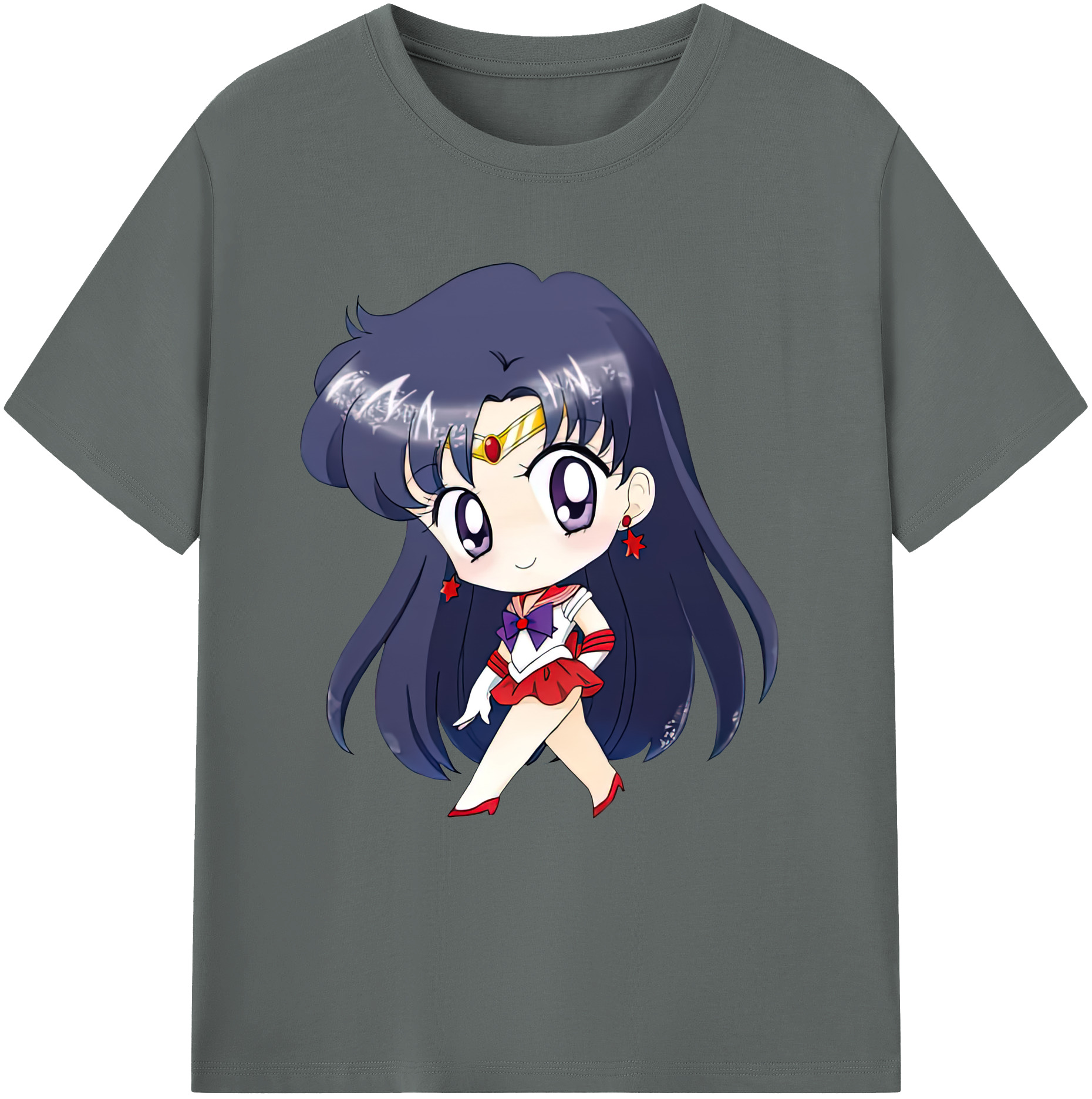 （画像用） 美少女戦士セーラームーン 火野レイ ひの レイ Sailor Moon Hino Rei （セーラーマーズ,Sailor Mars） 綿100％ メンズ半袖Tシャツ｜肌触りやわらか＆通気性